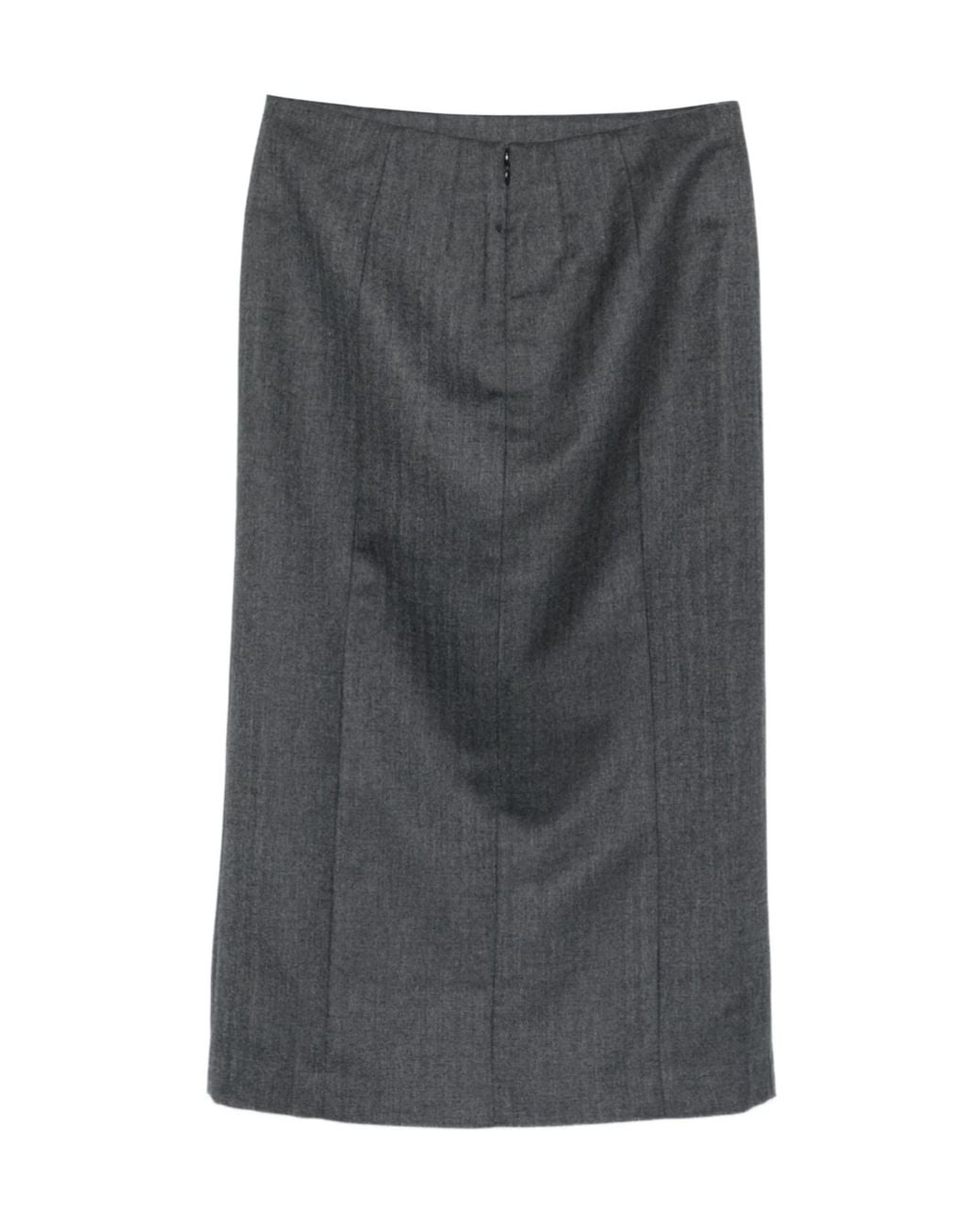 Entire studios Gray Slit-Detail Midi Skirt