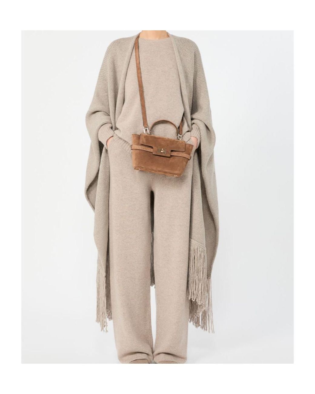 Max Mara Brown Flap Shoulder Bag