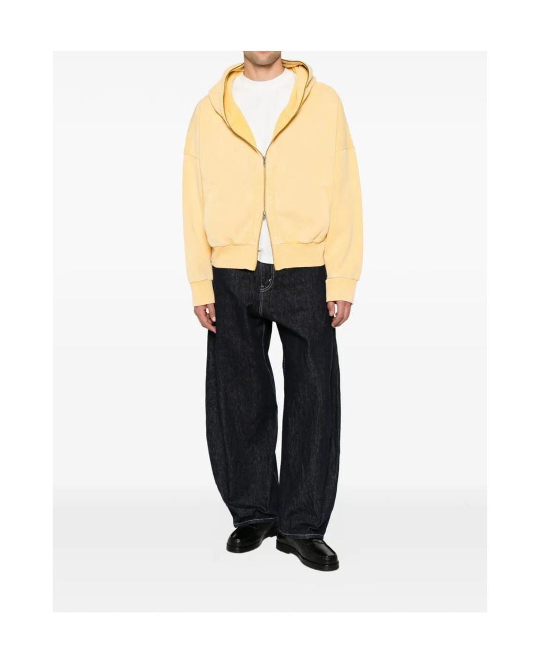 Entire studios Yellow Zip-Up Drop-Shoulder Hoodie for men