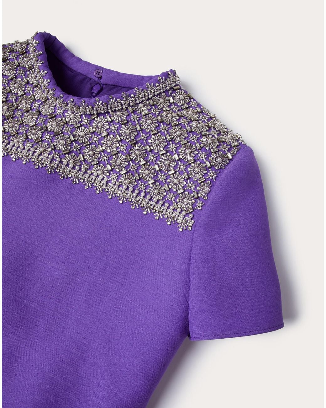 Valentino Purple Short Sleeve Dress
