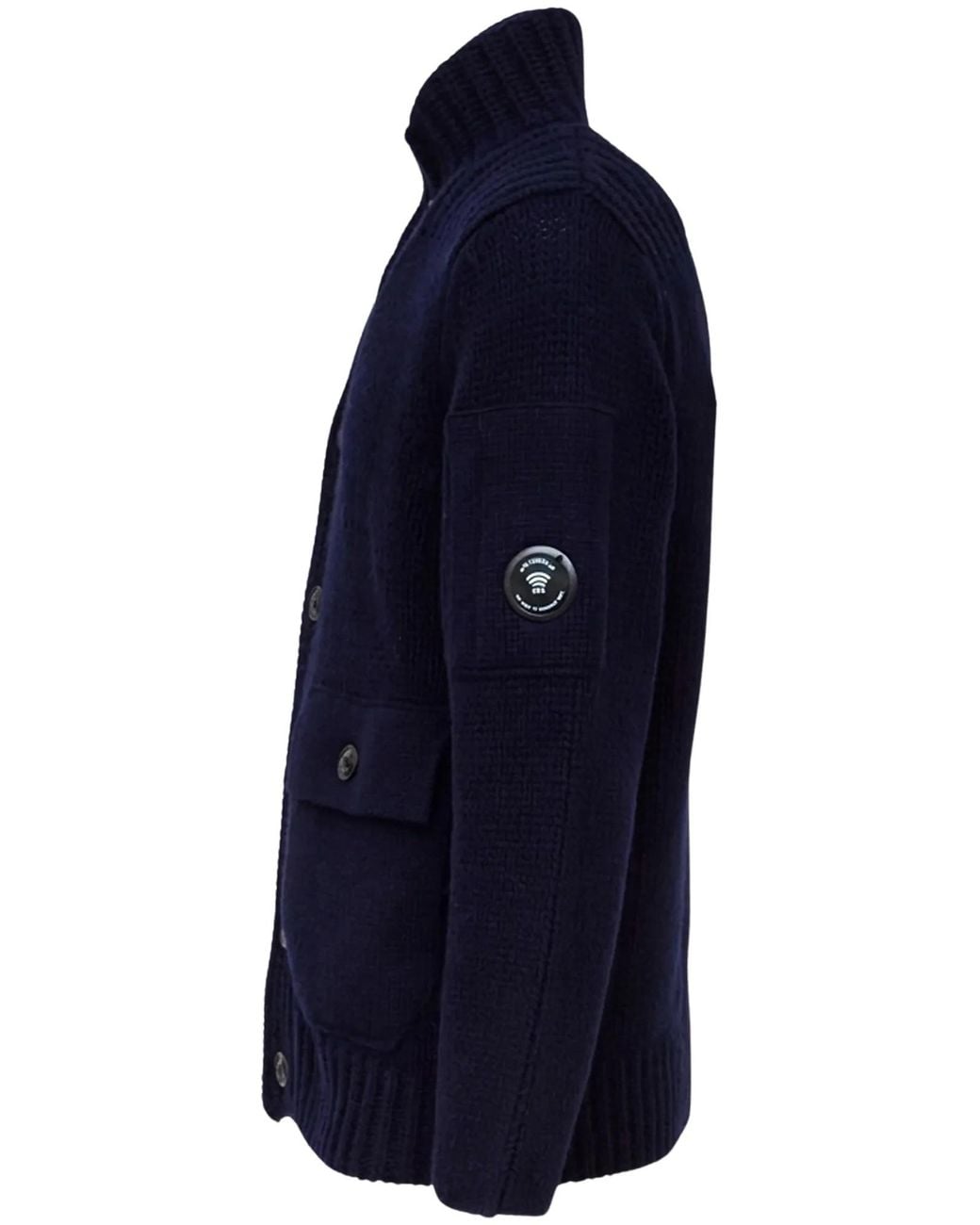 C P Company Blue Lens Pocket Button Cardigan for men