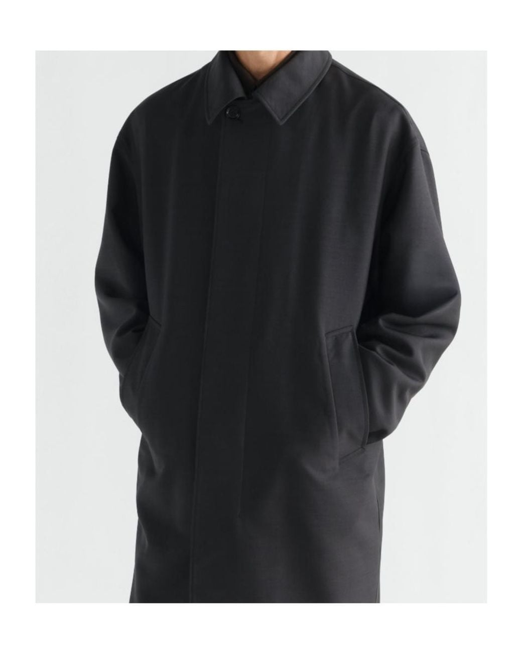 Lemaire Black Car Coat for men