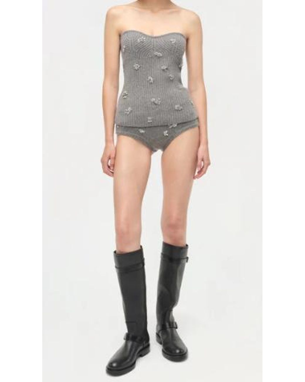 Jonathan Simkhai Gray Knit Shorts