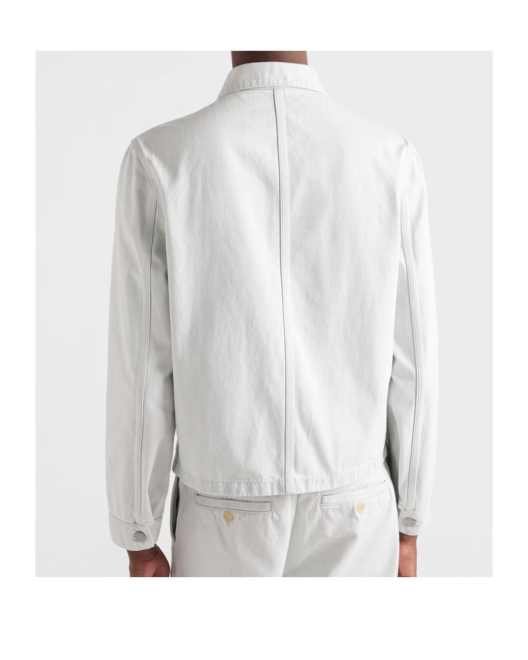 Prada White Denim Blouson Jacket for men