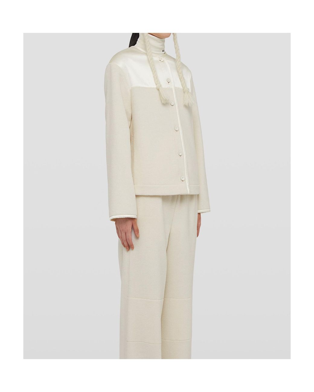 Jil Sander Natural Panelled Fleece Jacket