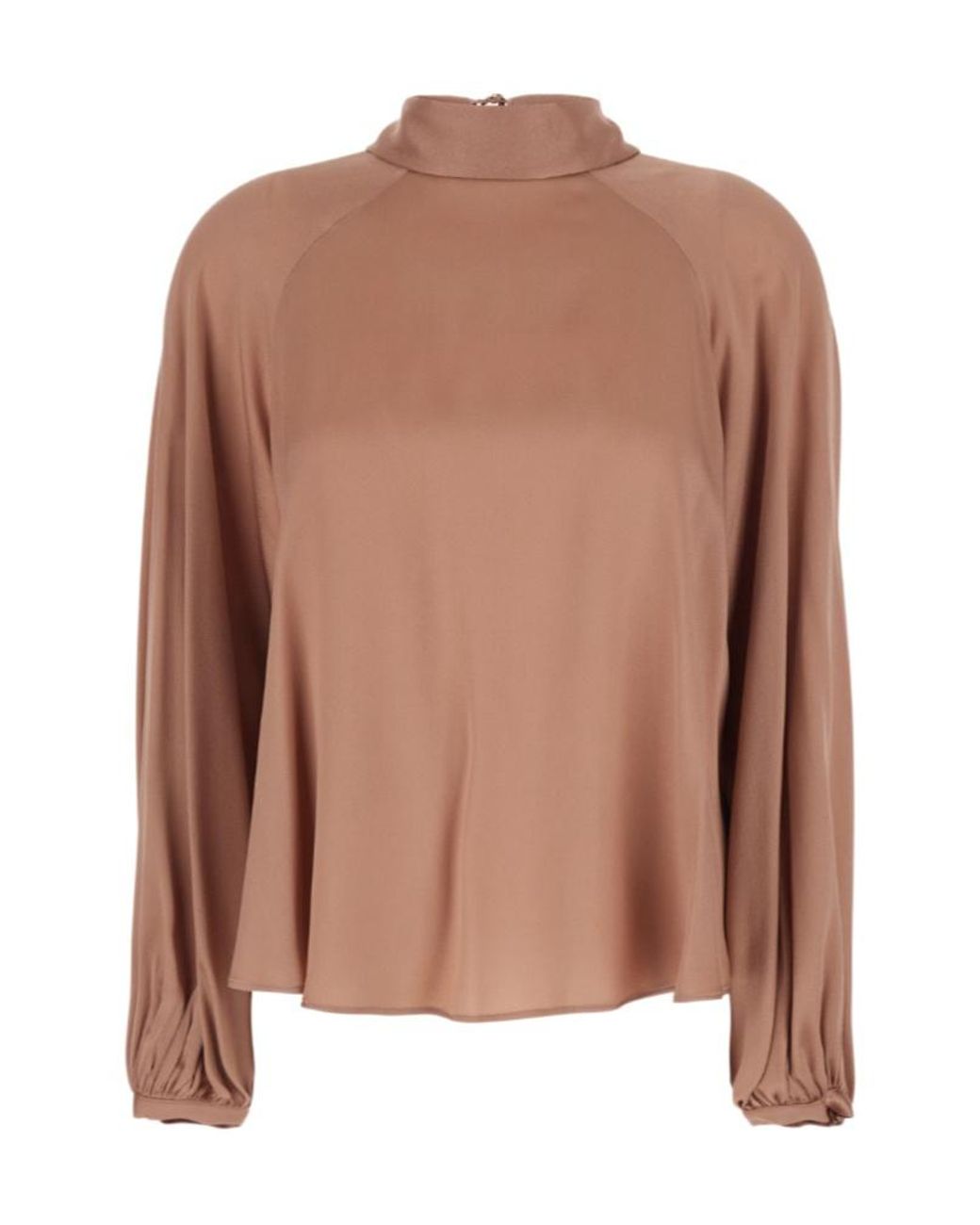 Semicouture Brown Semi Couture Open Back Bow Blouse