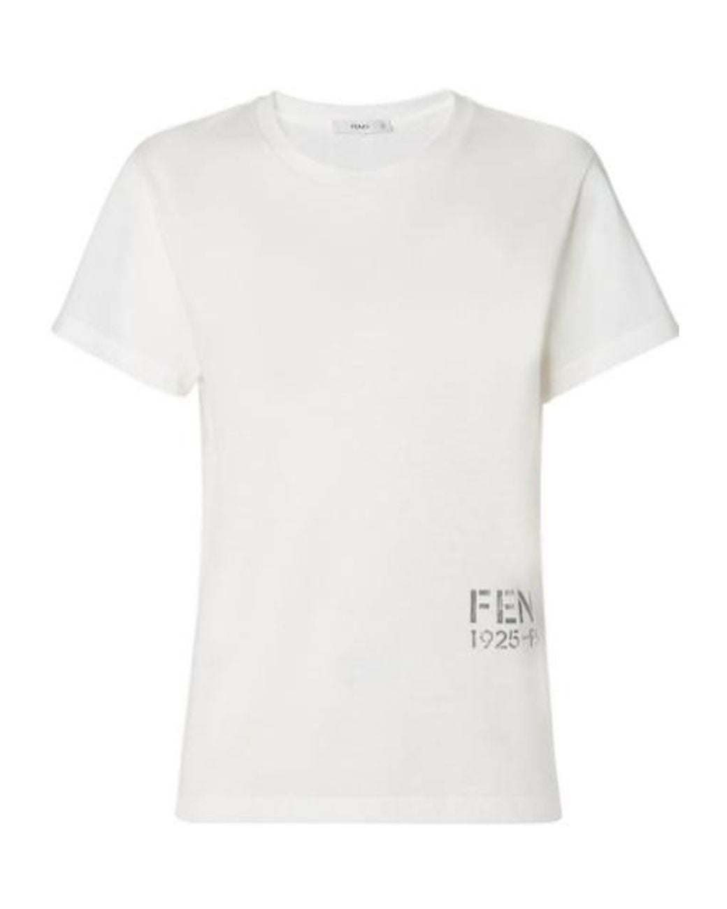 Fendi White Ivory Jersey T-Shirt