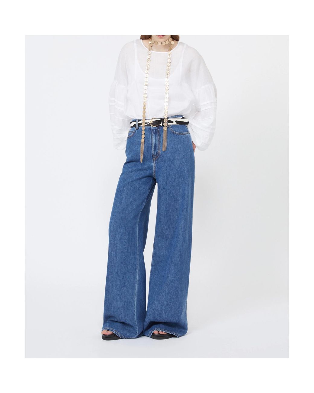 Max Mara Blue Wide-Leg Denim Jeans