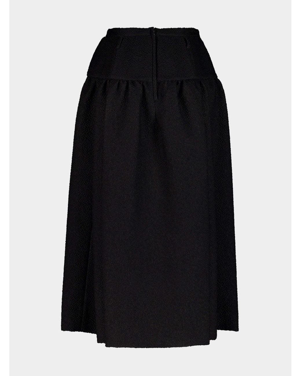 Dolce & Gabbana Black Wool Midi Skirt