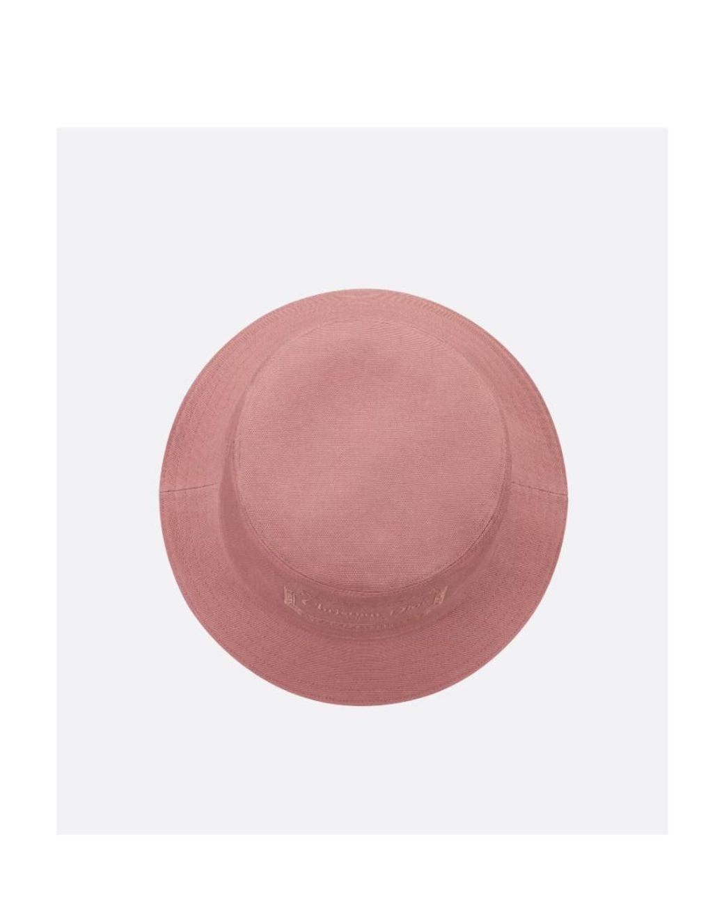 Dior Pink Homme Logo Embroidered Bucket Hat for men