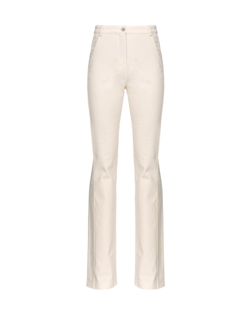 Pinko White High-Waist Flared Trousers