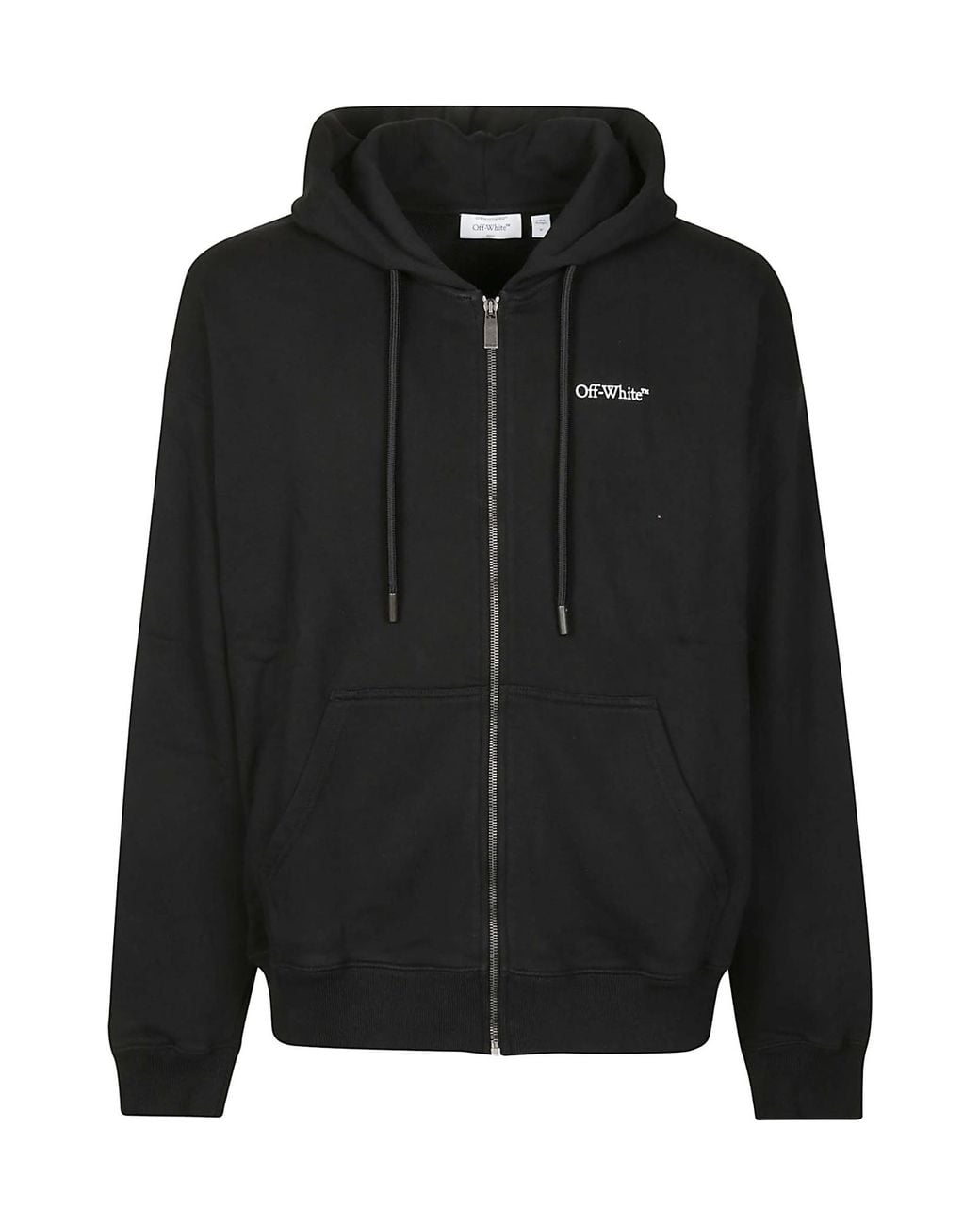 Off-White c/o Virgil Abloh Black Zip Hooded Sweatshirt for men
