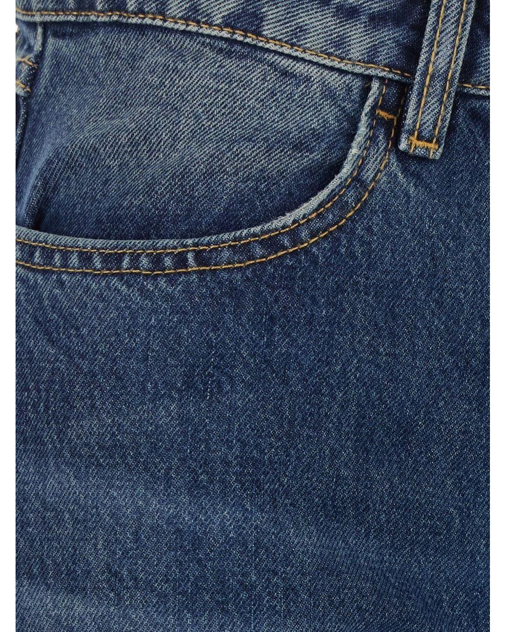 ICON DENIM Blue Faded-Effect Wide-Leg Jeans