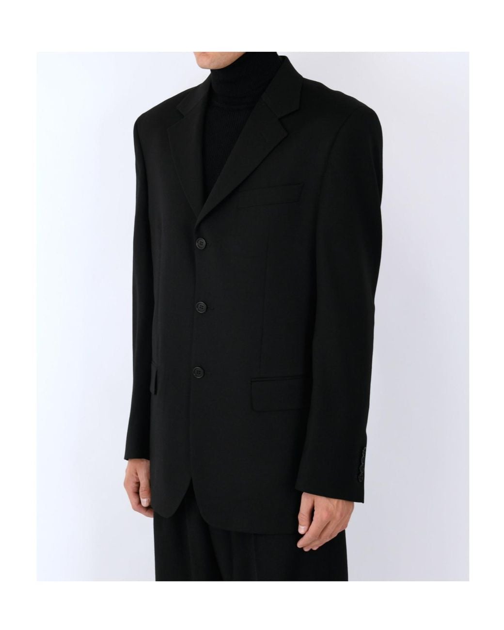 sunflower Blue Single-Breasted Wool Suit Jacket for men