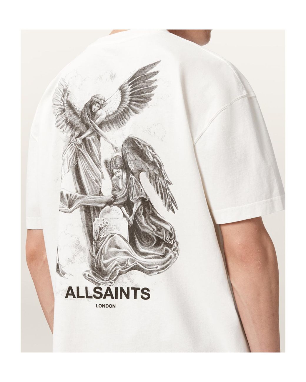 AllSaints White Seraph Graphic T-Shirt for men