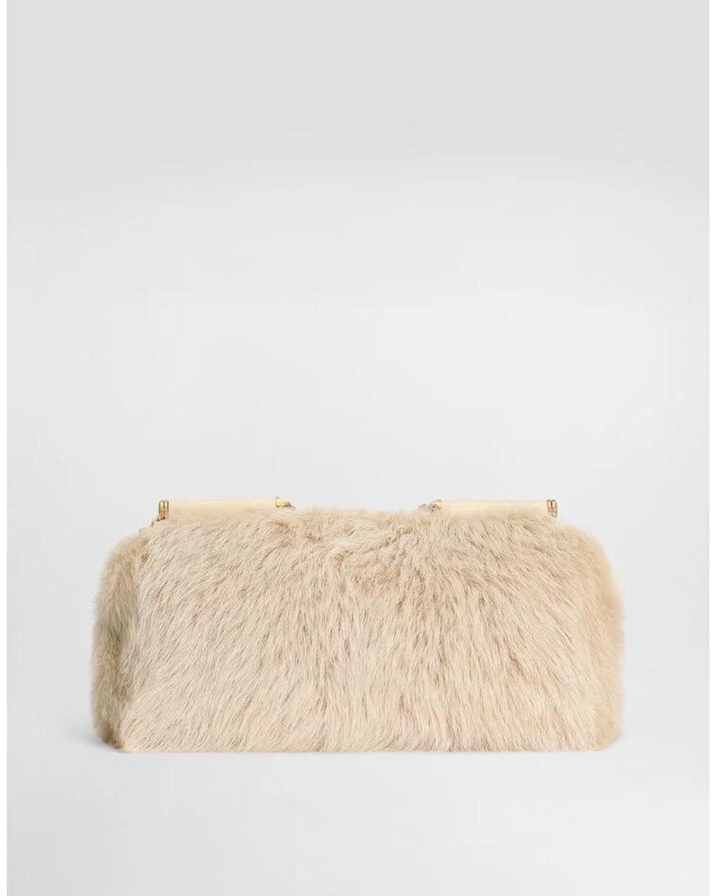 Dolce & Gabbana Natural My Sicily Fur-Panel Tote Bag