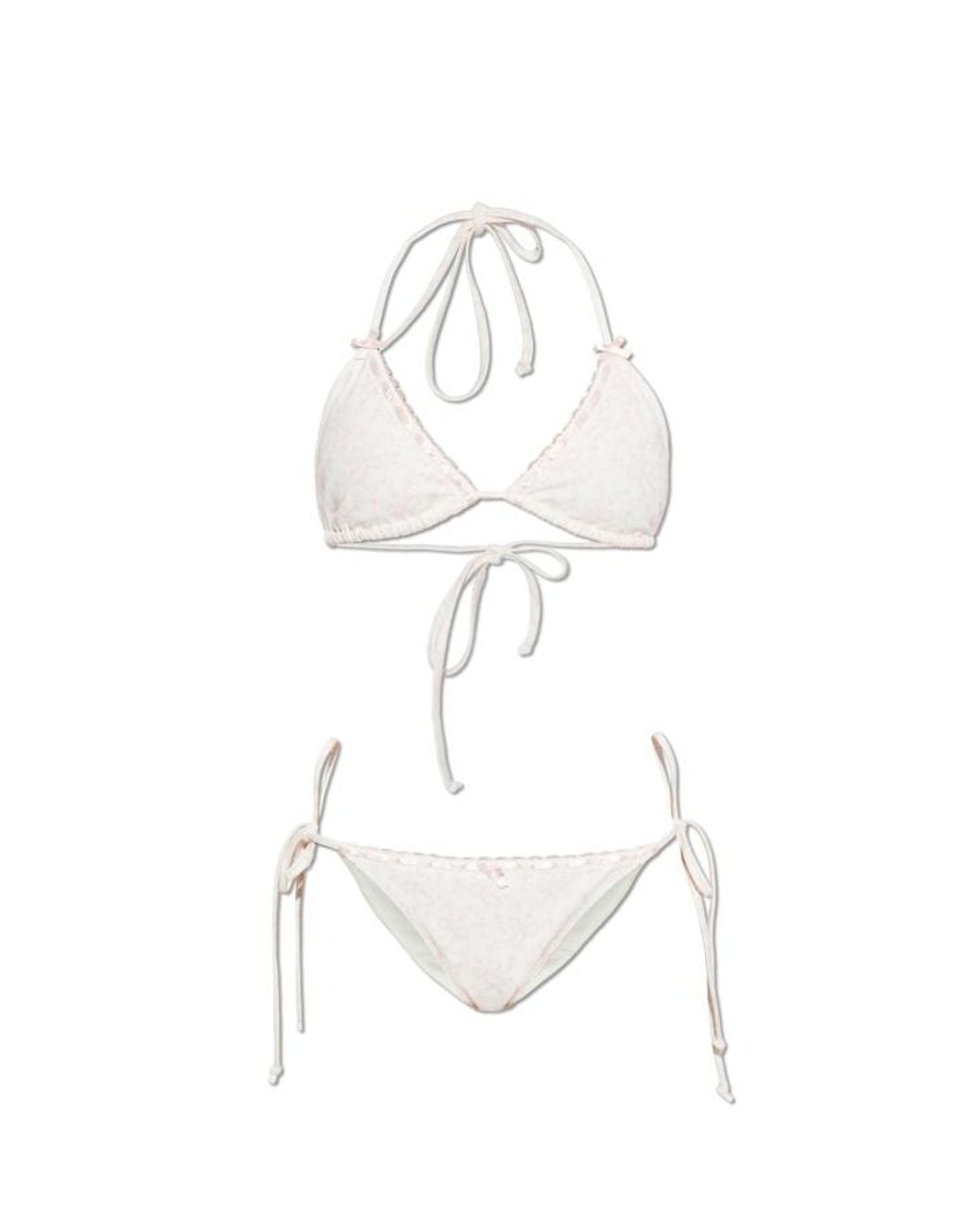 LoveShackFancy White Harbor Tie-Side Bikini