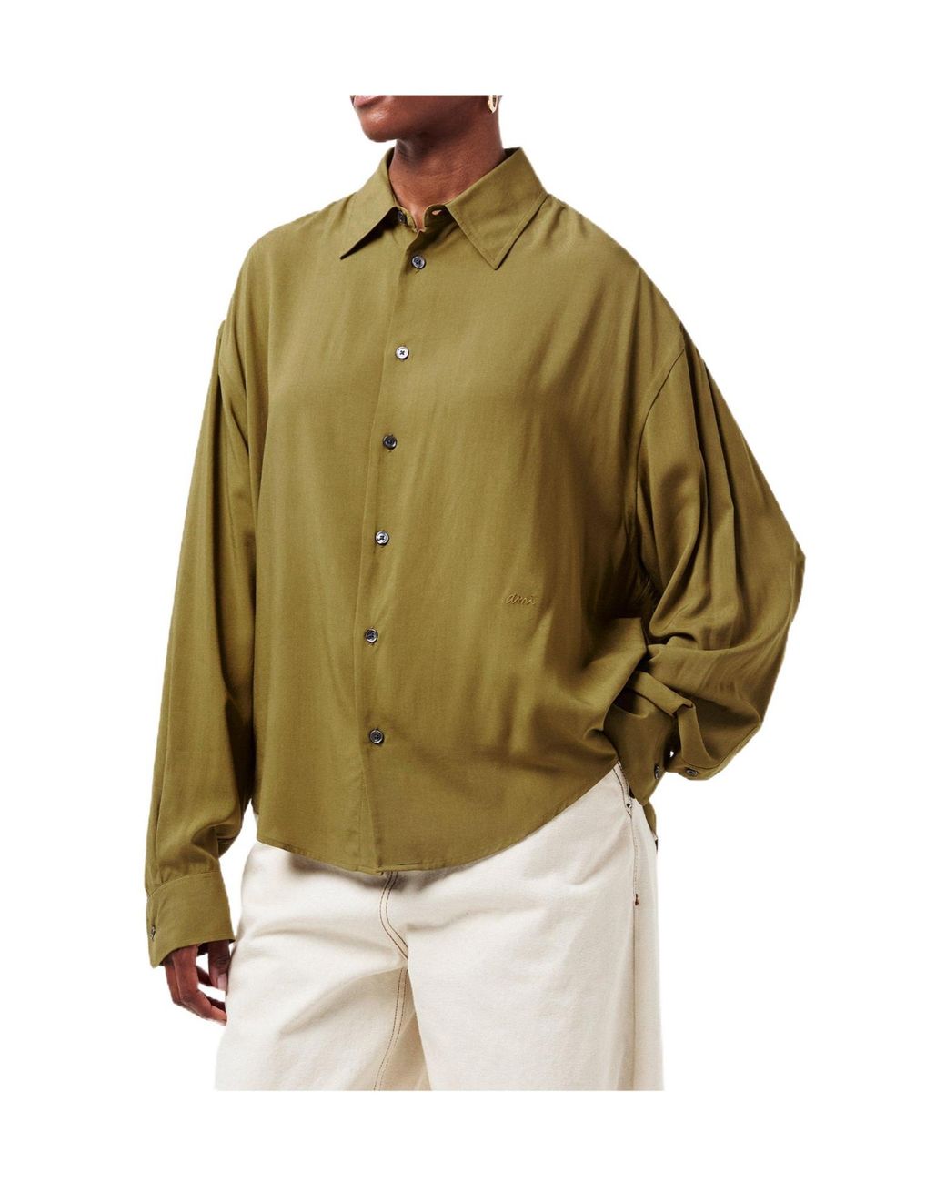 AMI Green Plain Long-Sleeve Shirt