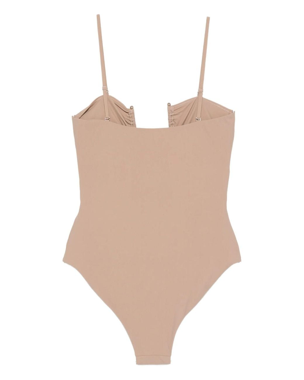 Christopher Esber Natural Arced Ruched One-Piece Swimwear