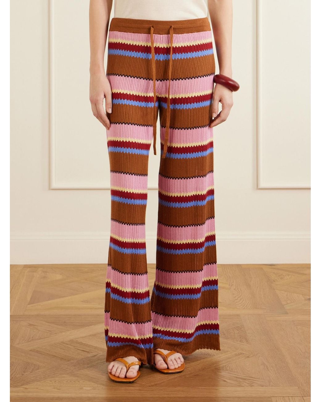 Guest In Residence Red Lightweight Wide-Leg Pants