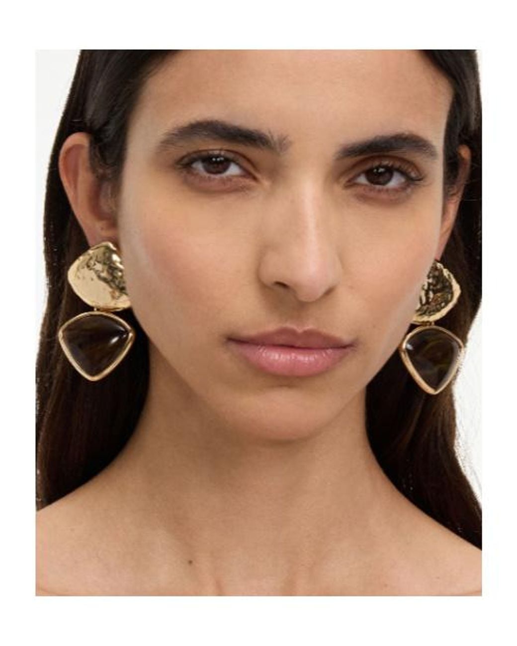 Self-Portrait Metallic Speckled Enamel Stud Earrings