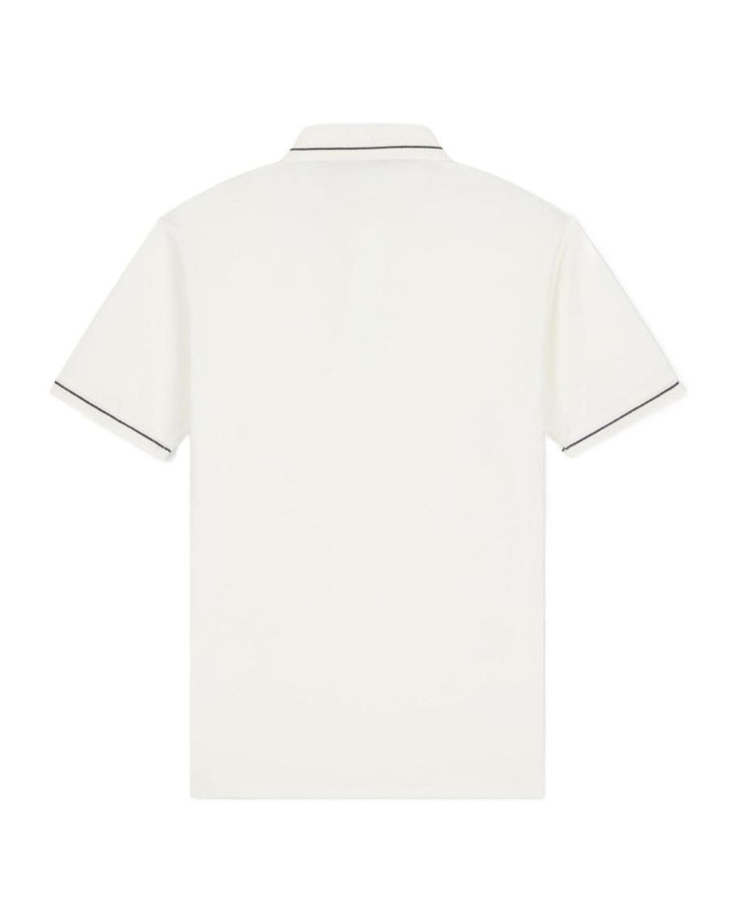 Emporio Armani White Logo Embroidered Short-Sleeved Polo Shirt for men