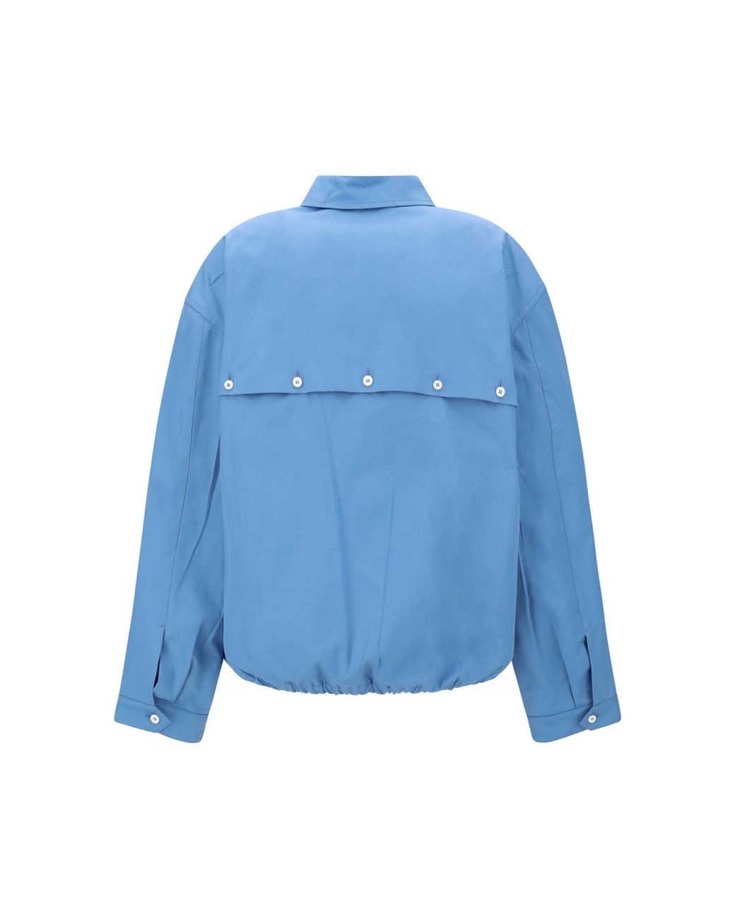 Miu Miu Blue Logo-Embroidered Shirt Jacket