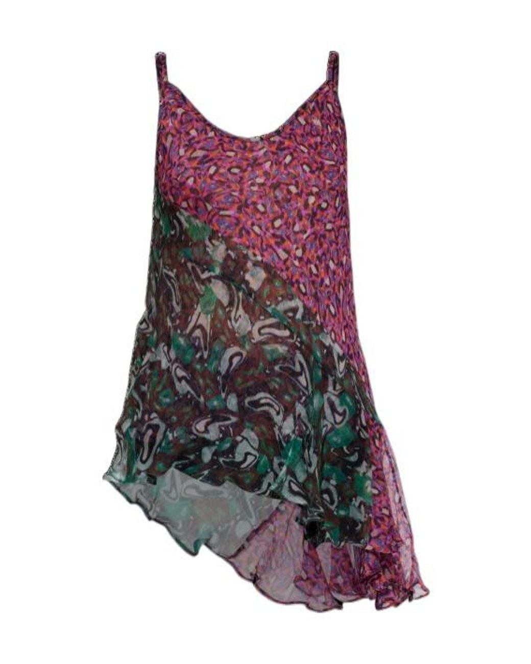 Dries Van Noten Red Panelled Sleeveless Top