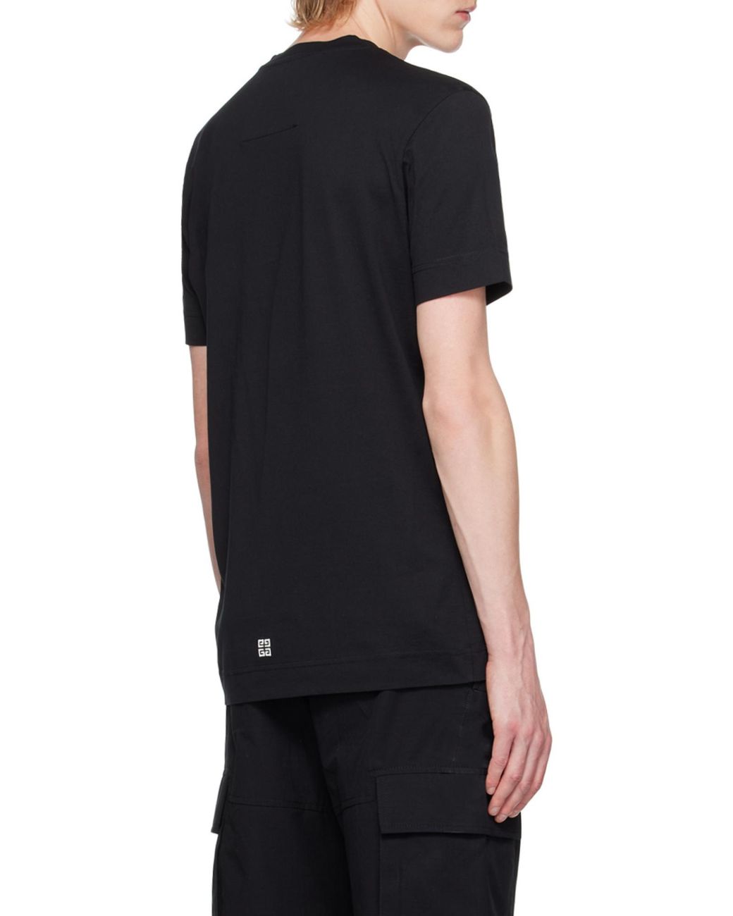 Givenchy Black 4G Embroidered Crewneck T-Shirt for men