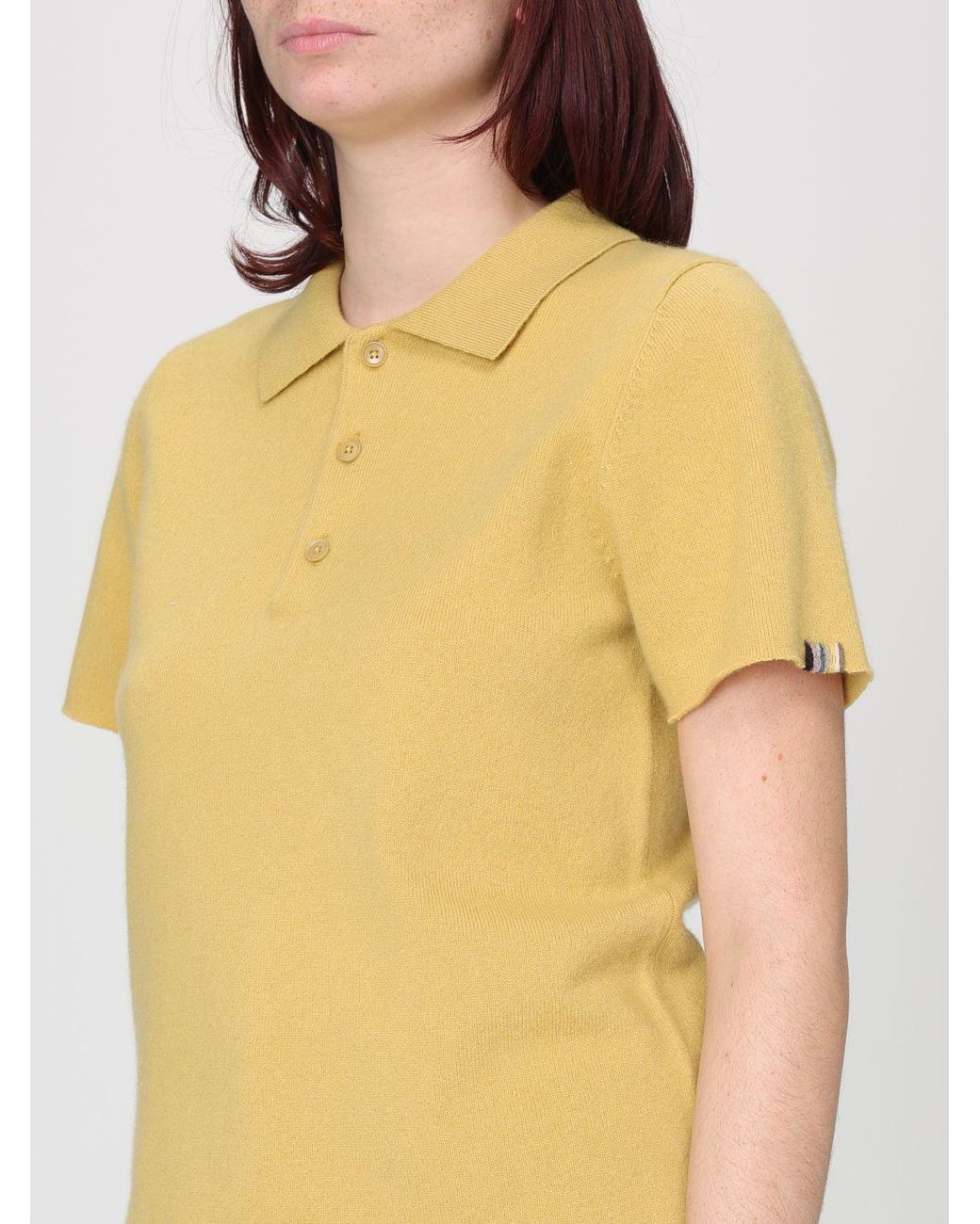 Extreme Cashmere Yellow Salamander Short Sleeve Polo Top