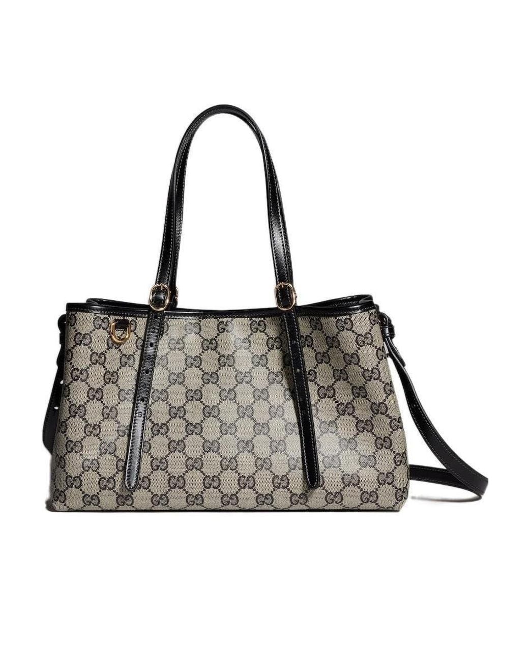 Gucci Black Gg Emblem Medium Tote Bag