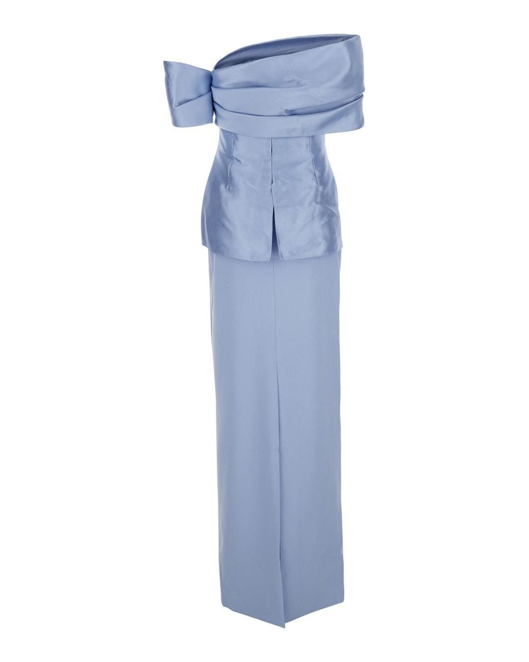 Solace London Blue London Lucine Off-Shoulder Long Dress