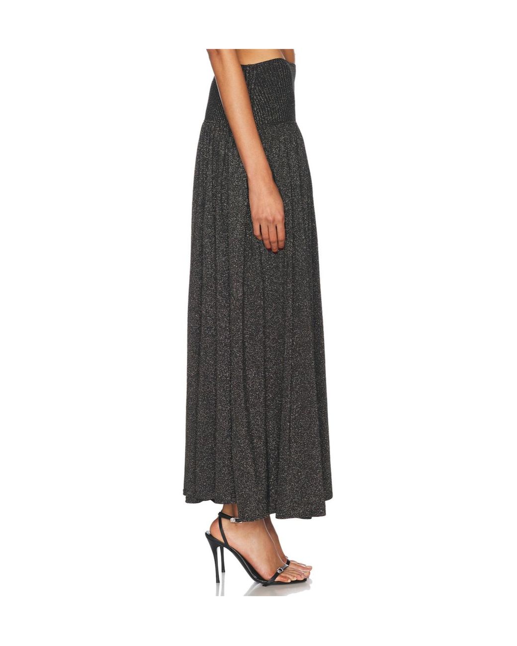 Zimmermann Black Crush Gathered Maxi Skirt