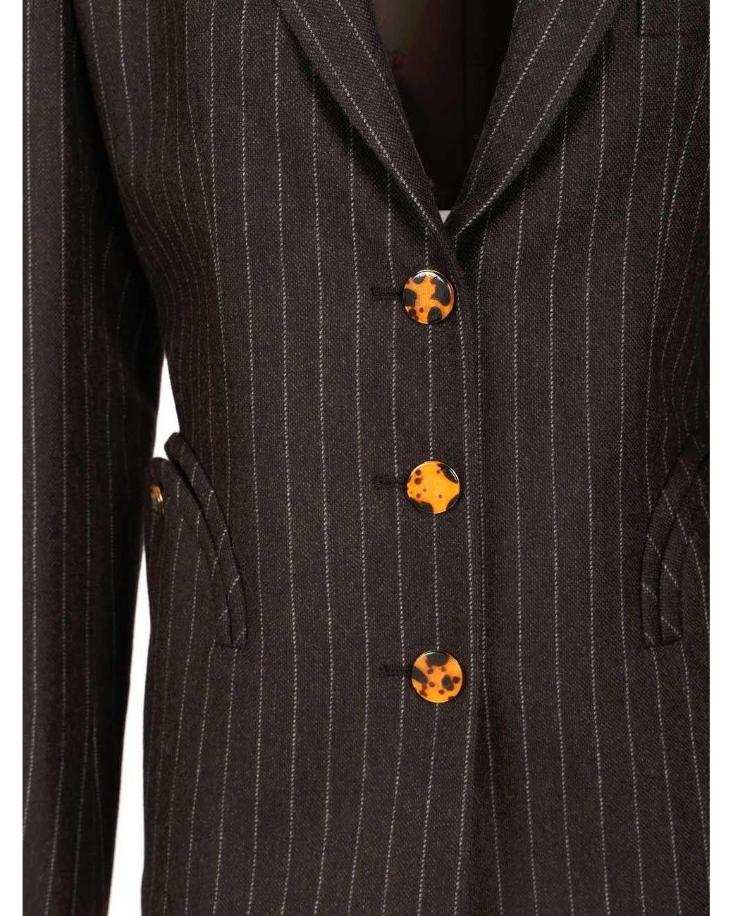 Blazé Milano Black Blazé Milano Lady Muad Akira Pinstriped Blazer