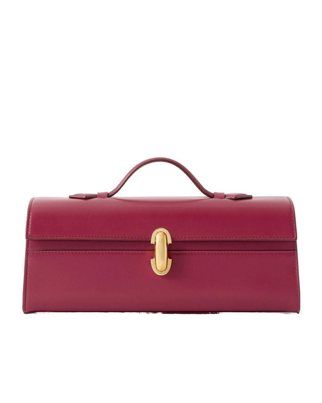 SAVETTE Purple Slim Symmetry Leather Tote