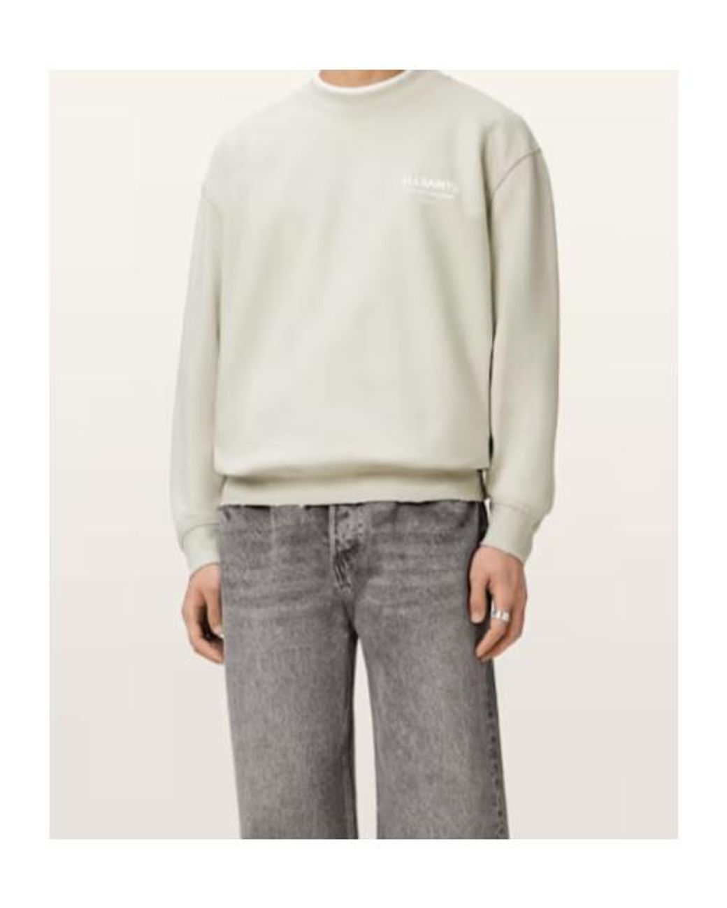 AllSaints White Dreamer Oversized Crew Neck Sweatshirt for men