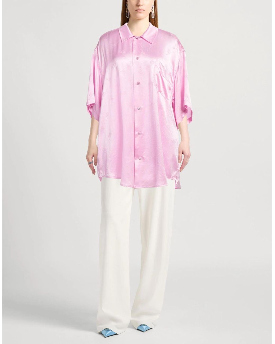 Balenciaga Pink Loose Short-Sleeve Shirt