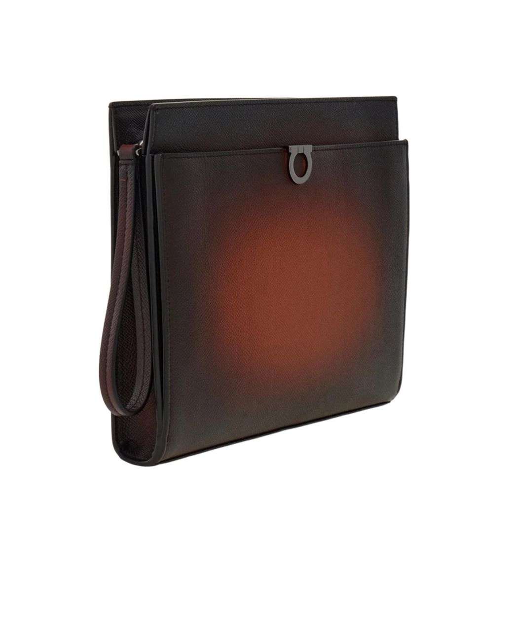 Ferragamo Brown Gancini Pouch for men