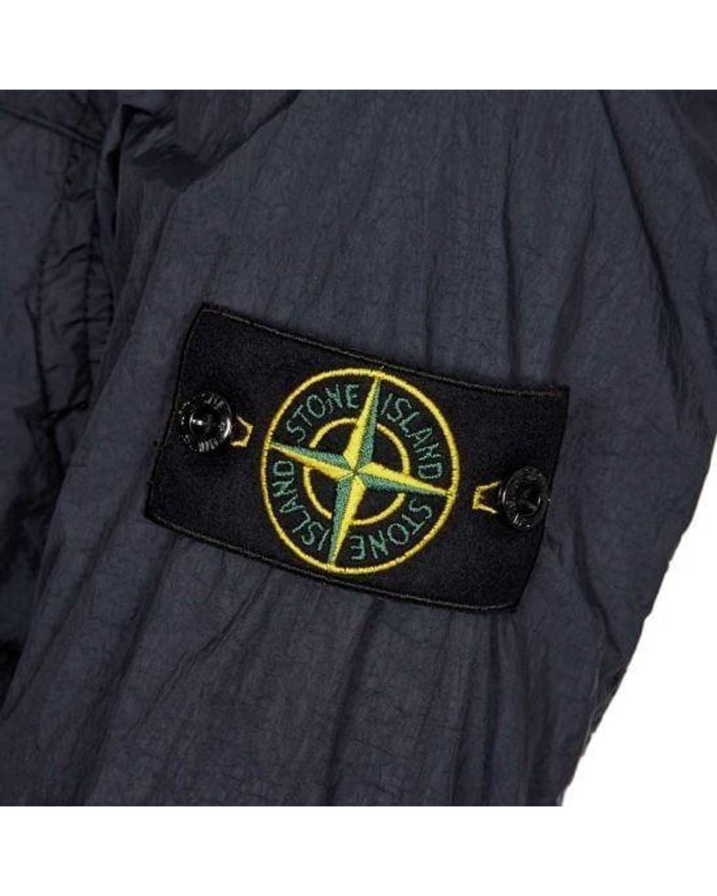 Stone Island Blue Compass Patch Collared Zip-Up Jacket for men