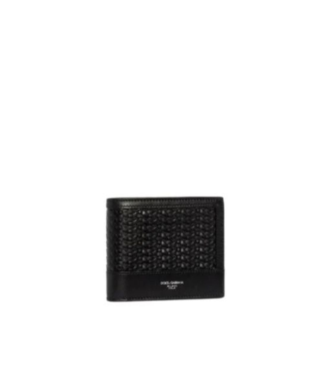Dolce & Gabbana Black Logo Stamp Bi-Fold Wallet for men