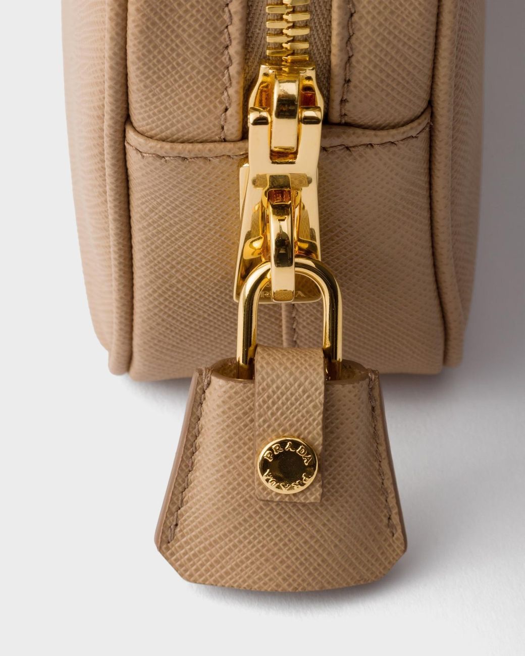 Prada Natural Saffiano-Leather Top-Handle Mini-Bag