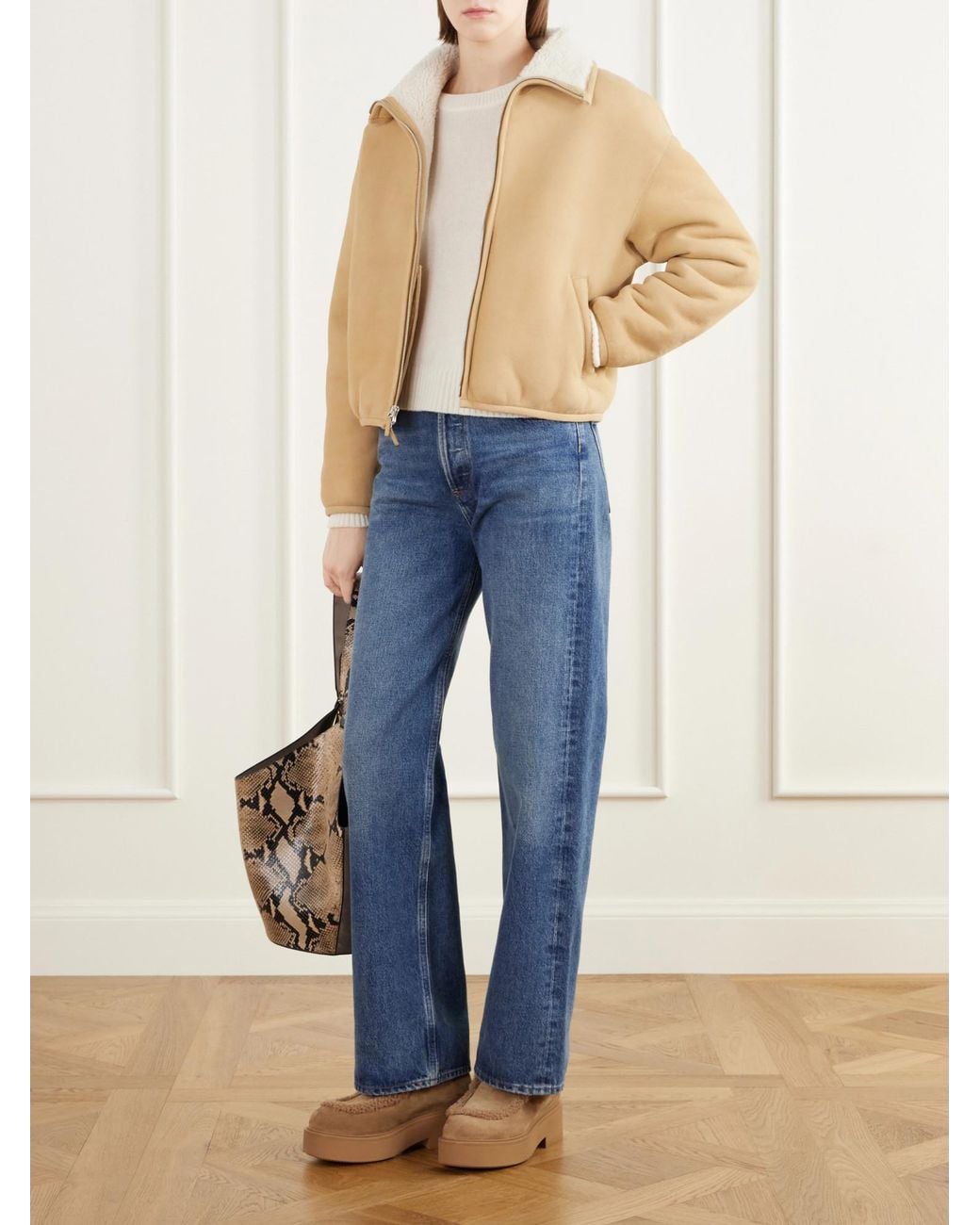 Gianvito Rossi Brown Logo-Debossed Shearling-Trimmed Suede Ankle Boots
