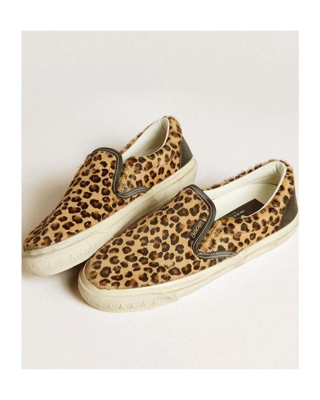 Golden Goose Deluxe Brand Brown Golden Goose Leopard Pattern Slip-On Sneakers