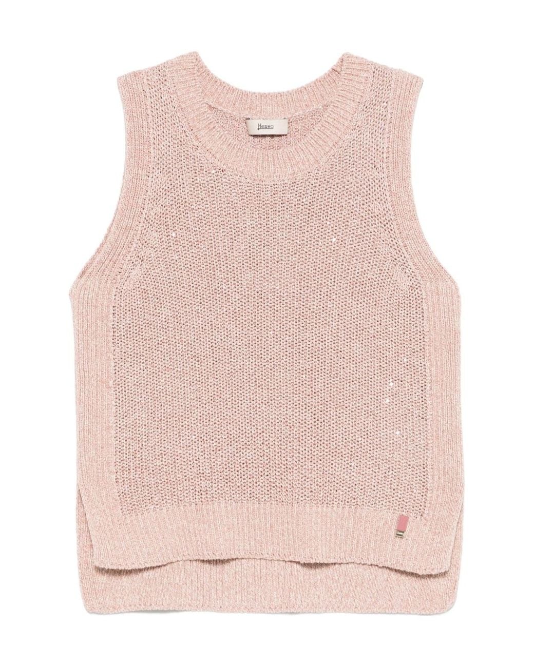 Herno Pink Glitter Knit Top