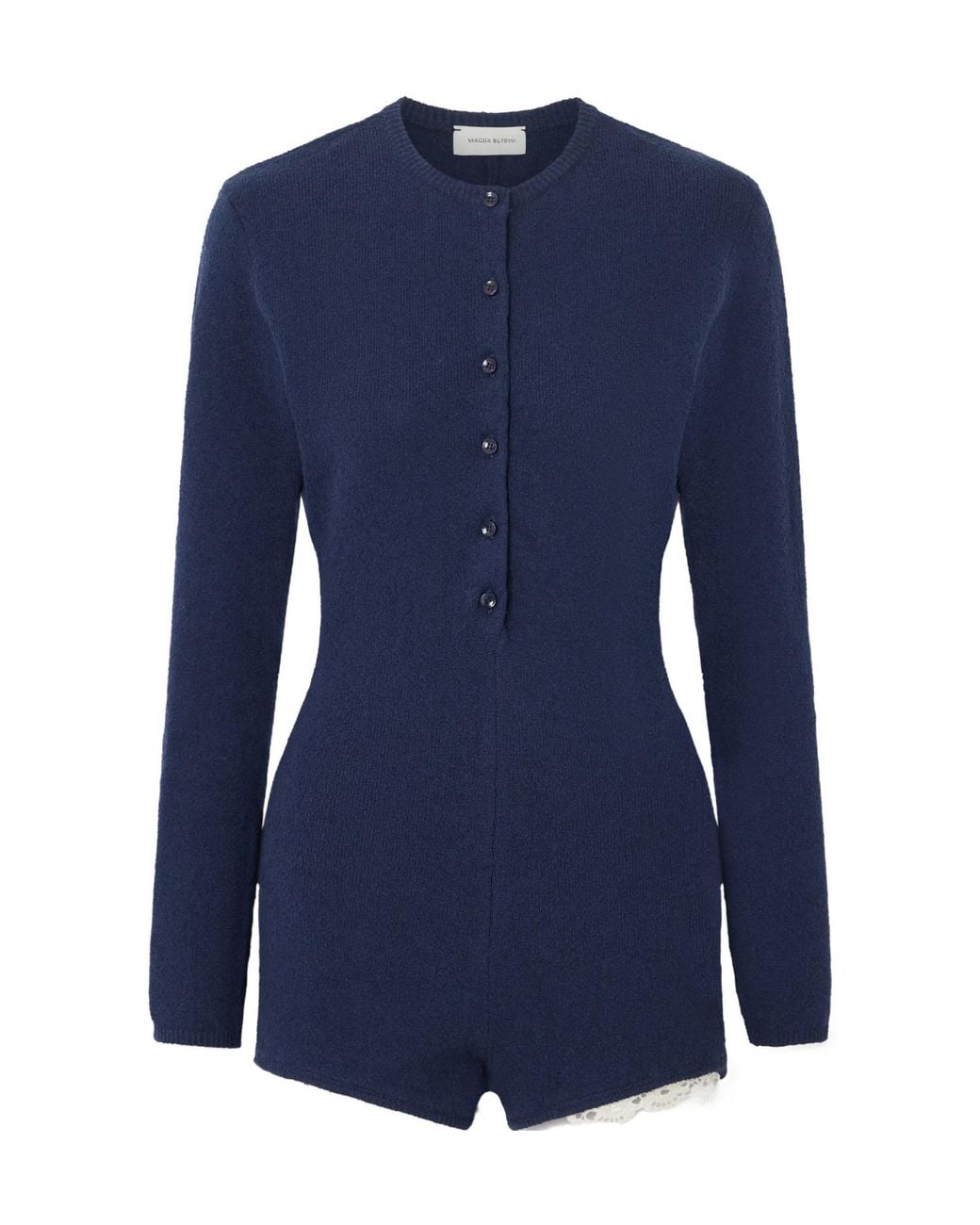 Magda Butrym Blue Terry Lace-Detailed Jumpsuit