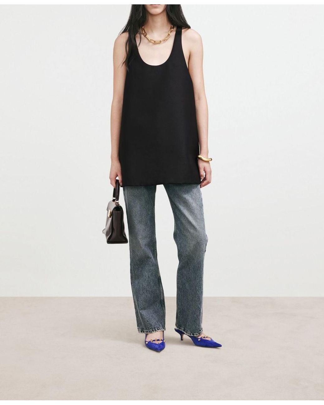 Balenciaga Black Scooped Mini Dress