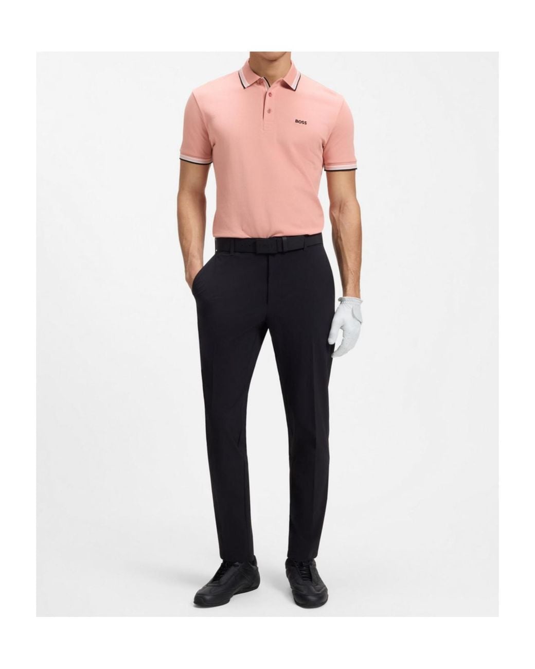 Boss Pink Boss Logo Embroidered Short-Sleeved Polo Shirt for men