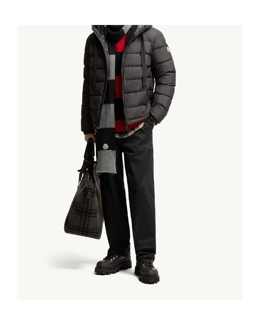 Moncler Gray Zeflor Zip-Up Hooded Puffer Jacket for men