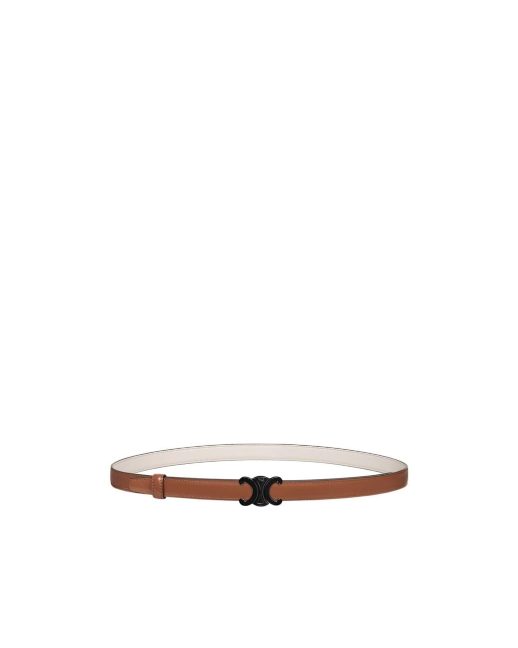 Céline White Triomphe Buckle And Taurillon Reversible Belt