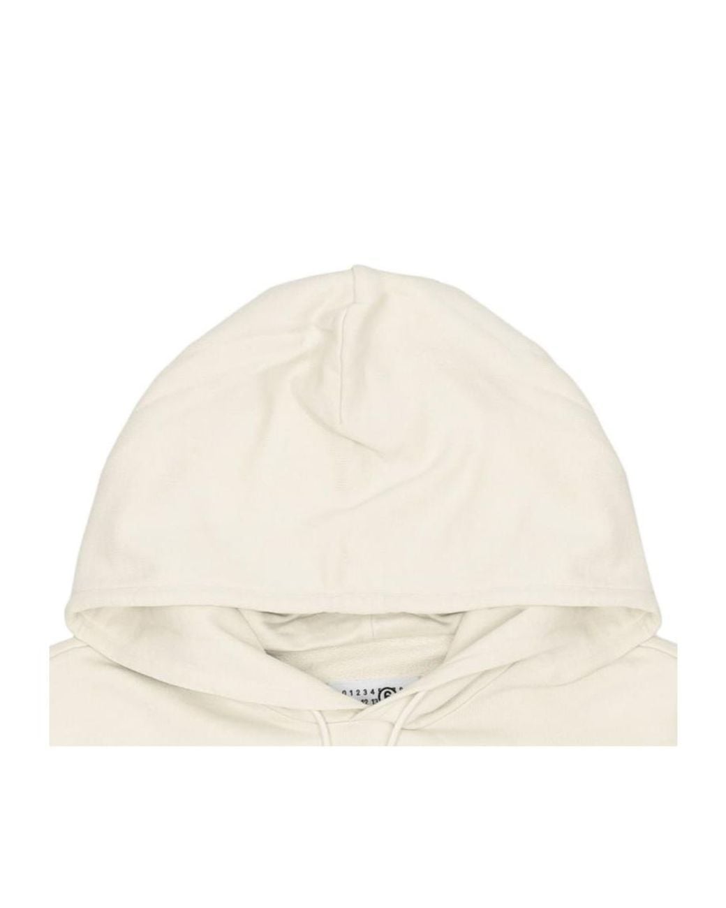 MM6 by Maison Margiela White Cropped Logo Hoodie